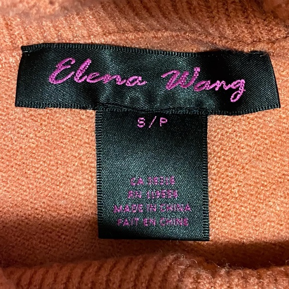 Elena Wang women orange wool blend long sleeve cowl neck sweater. Size S. Used. - Picture 9 of 11